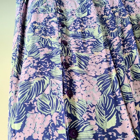 Primavera vintage purple and light green floral summer dress. - Picture 8 of 15